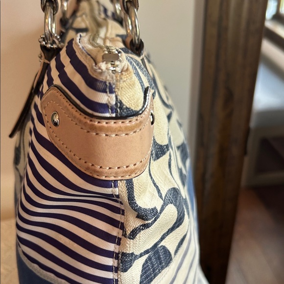 Coach Blue and Tan Patchwork Tote - Picture 8 of 15